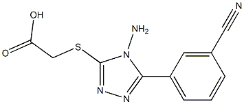 2-{[4-amino-5-(3-cyanophenyl)-4H-1,2,4-triazol-3-yl]sulfanyl}acetic acid,,结构式