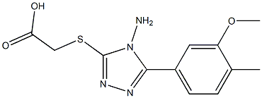 2-{[4-amino-5-(3-methoxy-4-methylphenyl)-4H-1,2,4-triazol-3-yl]sulfanyl}acetic acid 化学構造式