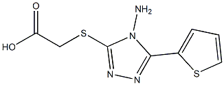 2-{[4-amino-5-(thiophen-2-yl)-4H-1,2,4-triazol-3-yl]sulfanyl}acetic acid Struktur