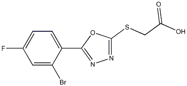 2-{[5-(2-bromo-4-fluorophenyl)-1,3,4-oxadiazol-2-yl]sulfanyl}acetic acid|