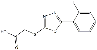 2-{[5-(2-iodophenyl)-1,3,4-oxadiazol-2-yl]sulfanyl}acetic acid 结构式