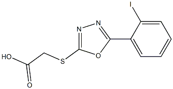 2-{[5-(2-iodophenyl)-1,3,4-oxadiazol-2-yl]sulfanyl}acetic acid,,结构式