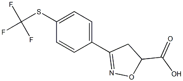 3-{4-[(trifluoromethyl)sulfanyl]phenyl}-4,5-dihydro-1,2-oxazole-5-carboxylic acid 结构式