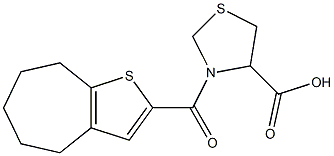 3-{4H,5H,6H,7H,8H-cyclohepta[b]thiophen-2-ylcarbonyl}-1,3-thiazolidine-4-carboxylic acid|