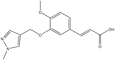 3-{4-methoxy-3-[(1-methyl-1H-pyrazol-4-yl)methoxy]phenyl}prop-2-enoic acid 化学構造式