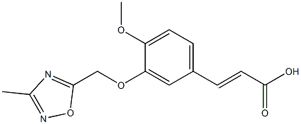 3-{4-methoxy-3-[(3-methyl-1,2,4-oxadiazol-5-yl)methoxy]phenyl}prop-2-enoic acid 化学構造式