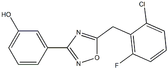 3-{5-[(2-chloro-6-fluorophenyl)methyl]-1,2,4-oxadiazol-3-yl}phenol,,结构式