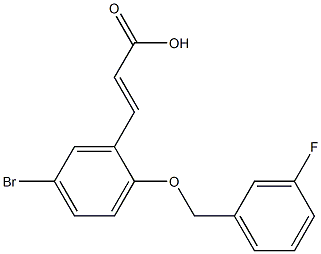 3-{5-bromo-2-[(3-fluorophenyl)methoxy]phenyl}prop-2-enoic acid,,结构式