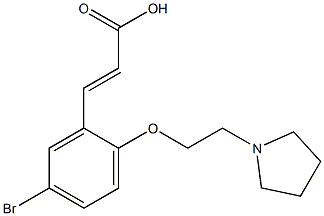 3-{5-bromo-2-[2-(pyrrolidin-1-yl)ethoxy]phenyl}prop-2-enoic acid,,结构式