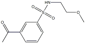 3-acetyl-N-(2-methoxyethyl)benzene-1-sulfonamide 化学構造式