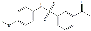 3-acetyl-N-[4-(methylsulfanyl)phenyl]benzene-1-sulfonamide,,结构式