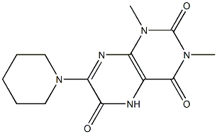 2,4,6(3H)-Pteridinetrione,  1,5-dihydro-1,3-dimethyl-7-(1-piperidinyl)- 结构式