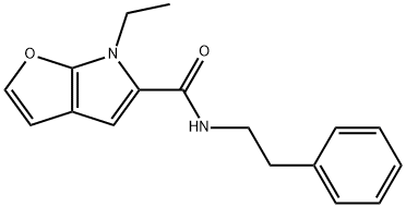 6H-Furo[2,3-b]pyrrole-5-carboxamide,  6-ethyl-N-(2-phenylethyl)- 化学構造式