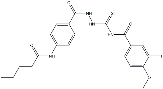 3-iodo-4-methoxy-N-({2-[4-(pentanoylamino)benzoyl]hydrazino}carbothioyl)benzamide 结构式