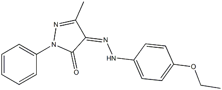 3-methyl-1-phenyl-1H-pyrazole-4,5-dione 4-[N-(4-ethoxyphenyl)hydrazone] Structure