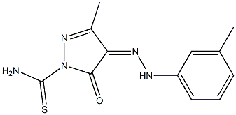 3-methyl-4-[(Z)-2-(3-methylphenyl)hydrazono]-5-oxo-1H-pyrazole-1(5H)-carbothioamide Structure