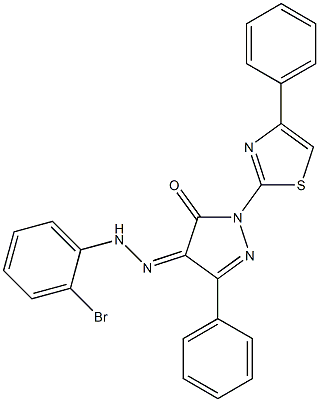 3-phenyl-1-(4-phenyl-1,3-thiazol-2-yl)-1H-pyrazole-4,5-dione 4-[N-(2-bromophenyl)hydrazone]