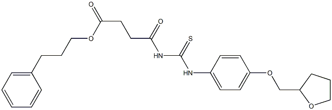 3-phenylpropyl 4-oxo-4-({[4-(tetrahydro-2-furanylmethoxy)anilino]carbothioyl}amino)butanoate Structure
