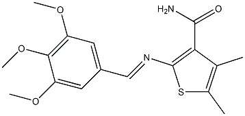 4,5-dimethyl-2-{[(E)-(3,4,5-trimethoxyphenyl)methylidene]amino}-3-thiophenecarboxamide|