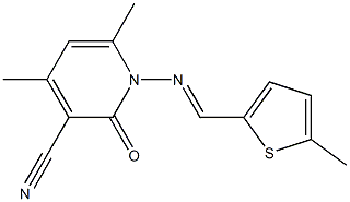 4,6-dimethyl-1-{[(E)-(5-methyl-2-thienyl)methylidene]amino}-2-oxo-1,2-dihydro-3-pyridinecarbonitrile|