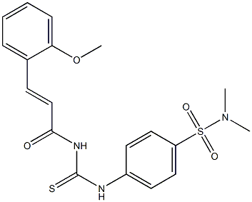 4-[({[(E)-3-(2-methoxyphenyl)-2-propenoyl]amino}carbothioyl)amino]-N,N-dimethylbenzenesulfonamide,,结构式