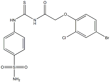 4-[({[2-(4-bromo-2-chlorophenoxy)acetyl]amino}carbothioyl)amino]benzenesulfonamide Structure