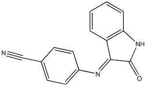 4-[(2-oxo-1,2-dihydro-3H-indol-3-ylidene)amino]benzonitrile,,结构式