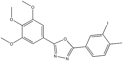 2-(3-iodo-4-methylphenyl)-5-(3,4,5-trimethoxyphenyl)-1,3,4-oxadiazole Structure