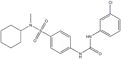 4-{[(3-chloroanilino)carbonyl]amino}-N-cyclohexyl-N-methylbenzenesulfonamide Struktur