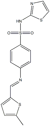 4-{[(E)-(5-methyl-2-thienyl)methylidene]amino}-N-(1,3-thiazol-2-yl)benzenesulfonamide Struktur
