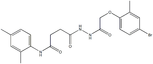 4-{2-[2-(4-bromo-2-methylphenoxy)acetyl]hydrazino}-N-(2,4-dimethylphenyl)-4-oxobutanamide Structure