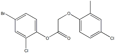 4-bromo-2-chlorophenyl 2-(4-chloro-2-methylphenoxy)acetate Structure