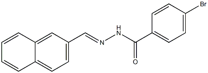 4-bromo-N'-[(E)-2-naphthylmethylidene]benzohydrazide,,结构式