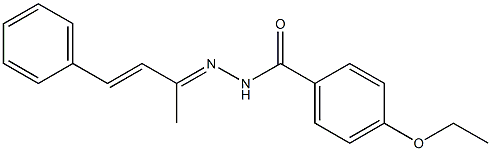 4-ethoxy-N'-[(Z,2E)-1-methyl-3-phenyl-2-propenylidene]benzohydrazide 化学構造式