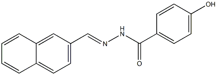 4-hydroxy-N'-[(E)-2-naphthylmethylidene]benzohydrazide 化学構造式