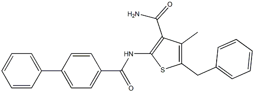 5-benzyl-2-[([1,1'-biphenyl]-4-ylcarbonyl)amino]-4-methyl-3-thiophenecarboxamide Structure