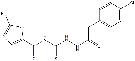 5-bromo-N-({2-[2-(4-chlorophenyl)acetyl]hydrazino}carbothioyl)-2-furamide Structure