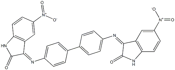 5-nitro-3-({4'-[(5-nitro-2-oxo-1,2-dihydro-3H-indol-3-ylidene)amino][1,1'-biphenyl]-4-yl}imino)-1H-indol-2-one,,结构式