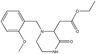ethyl 2-[1-(2-methoxybenzyl)-3-oxo-2-piperazinyl]acetate,,结构式