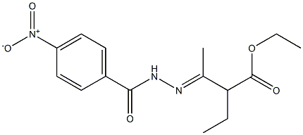 ethyl 2-ethyl-3-[(E)-2-(4-nitrobenzoyl)hydrazono]butanoate Structure