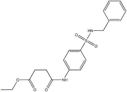 ethyl 4-{4-[(benzylamino)sulfonyl]anilino}-4-oxobutanoate 化学構造式