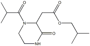 isobutyl 2-(1-isobutyryl-3-oxo-2-piperazinyl)acetate Structure