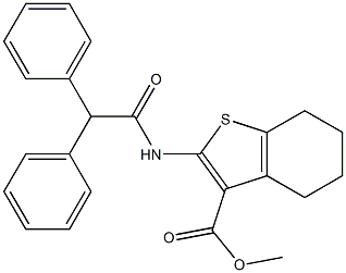 methyl 2-[(2,2-diphenylacetyl)amino]-4,5,6,7-tetrahydro-1-benzothiophene-3-carboxylate,,结构式