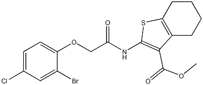 methyl 2-{[2-(2-bromo-4-chlorophenoxy)acetyl]amino}-4,5,6,7-tetrahydro-1-benzothiophene-3-carboxylate Structure