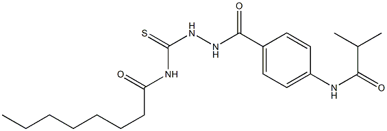 N-({2-[4-(isobutyrylamino)benzoyl]hydrazino}carbothioyl)octanamide Struktur