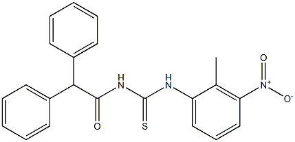 N-(2,2-diphenylacetyl)-N'-(2-methyl-3-nitrophenyl)thiourea,,结构式