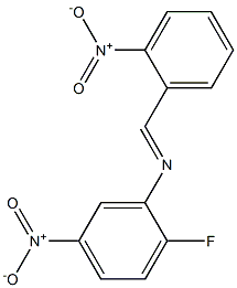 2-fluoro-5-nitro-N-[(E)-(2-nitrophenyl)methylidene]aniline Structure