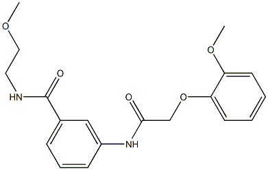 N-(2-methoxyethyl)-3-{[2-(2-methoxyphenoxy)acetyl]amino}benzamide Structure