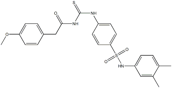 N-(3,4-dimethylphenyl)-4-[({[2-(4-methoxyphenyl)acetyl]amino}carbothioyl)amino]benzenesulfonamide Structure