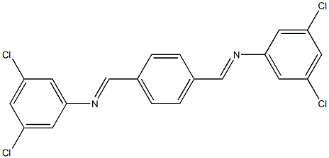 3,5-dichloro-N-[(E)-(4-{[(3,5-dichlorophenyl)imino]methyl}phenyl)methylidene]aniline Structure